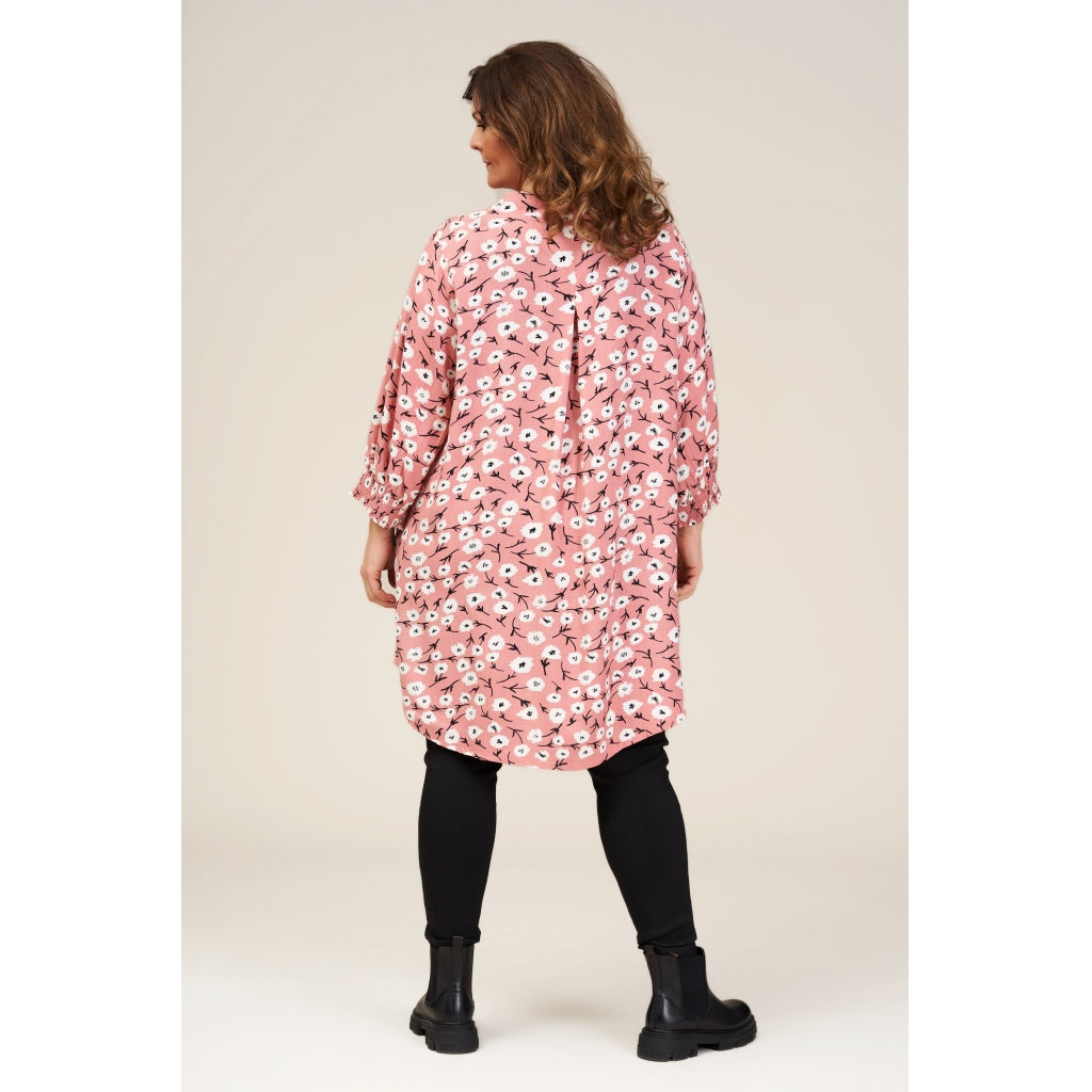 Gozzip Woman Meta Tunic Tunic Dusty Rose printed