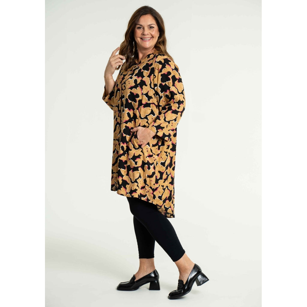 Gozzip Woman Monna Shirt Tunic Shirt Tunic Black printed