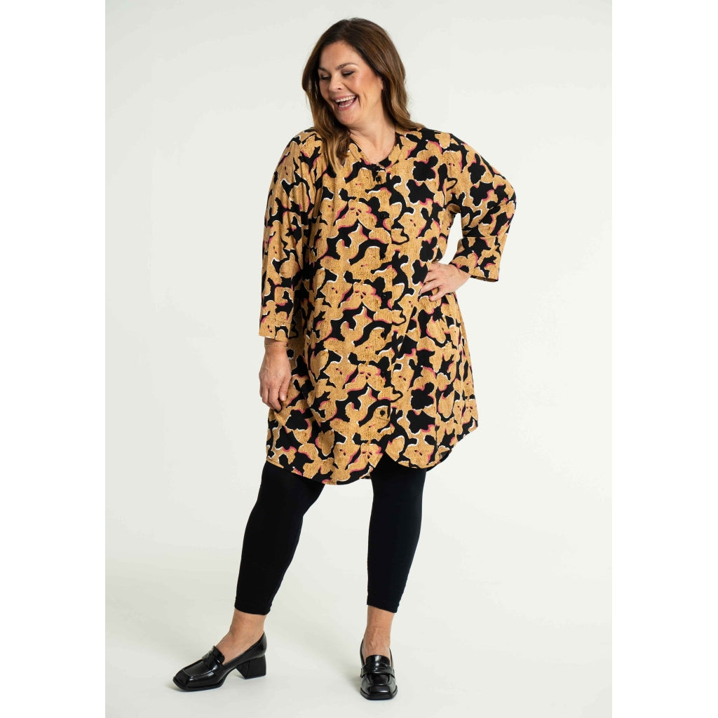 Gozzip Woman Monna Shirt Tunic Shirt Tunic Black printed