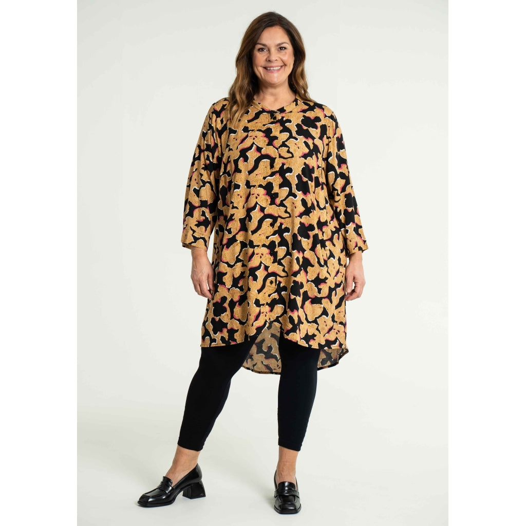 Gozzip Woman Monna Shirt Tunic Shirt Tunic Black printed