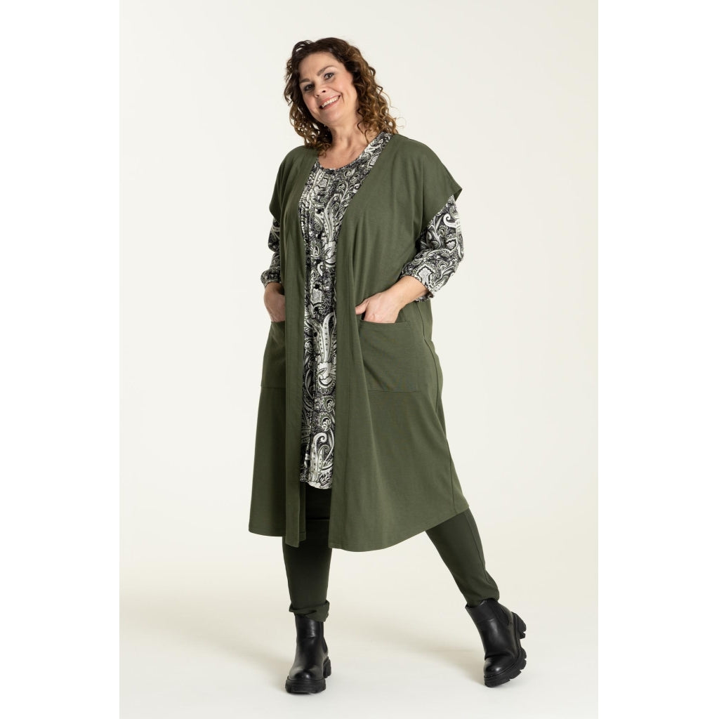 Gozzip Woman Nikoline Long waistcoat Waistcoat Army Green