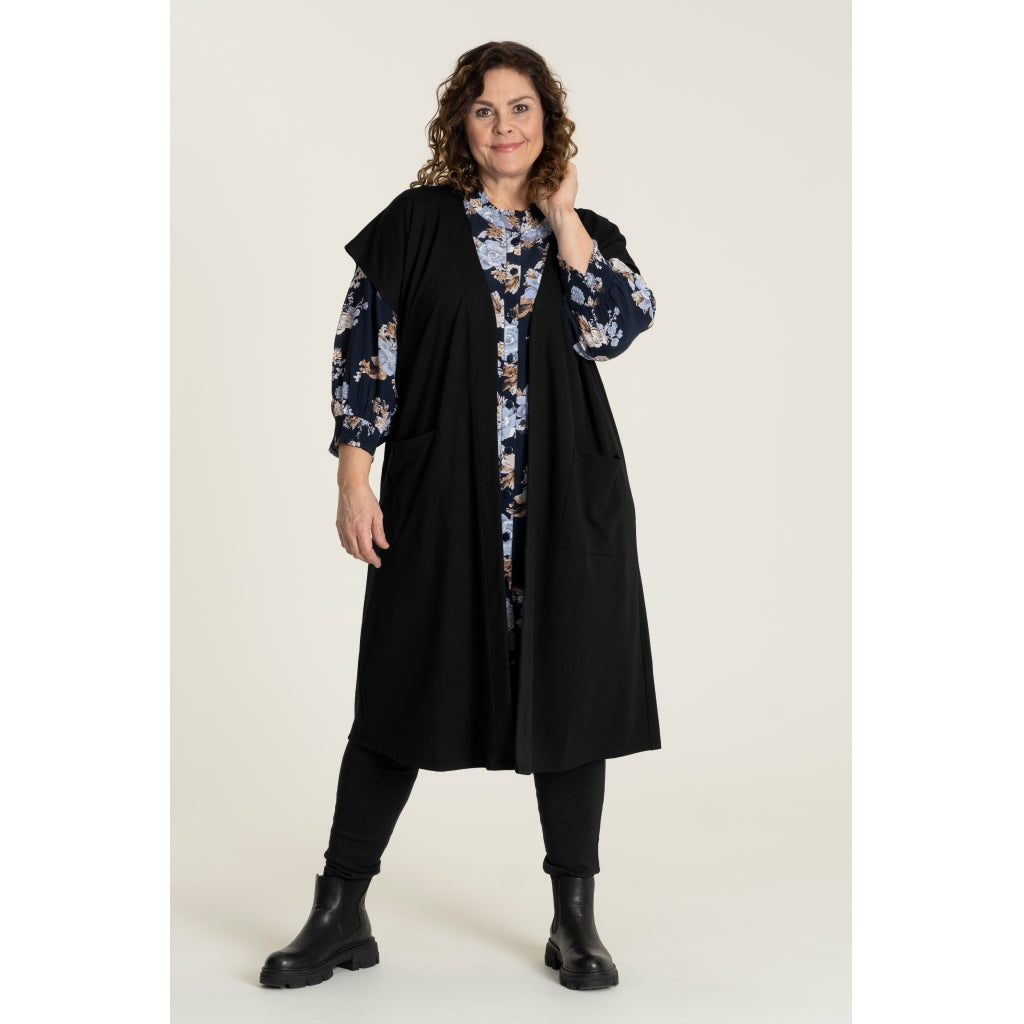 Gozzip Woman Nikoline Long waistcoat Waistcoat Black