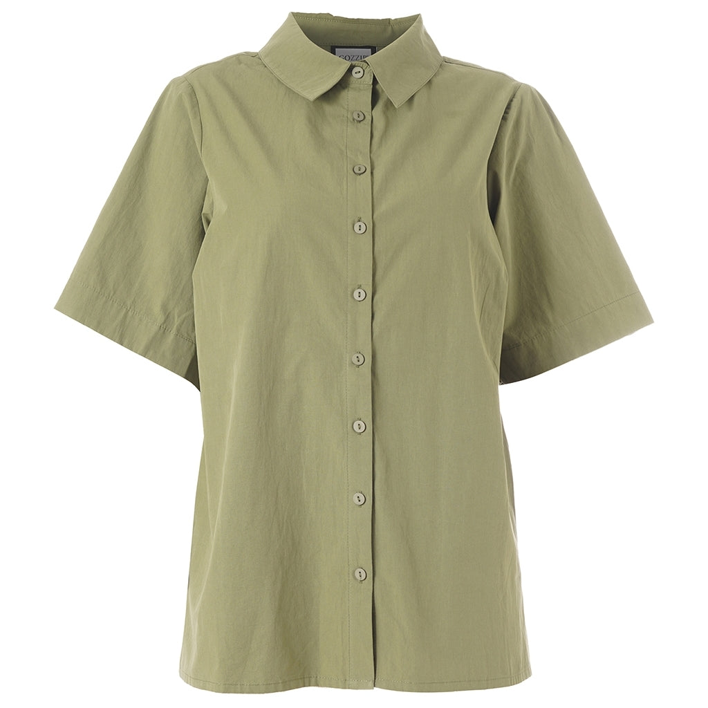 Gozzip Woman Pian Short sleeve Shirt Shirt Green