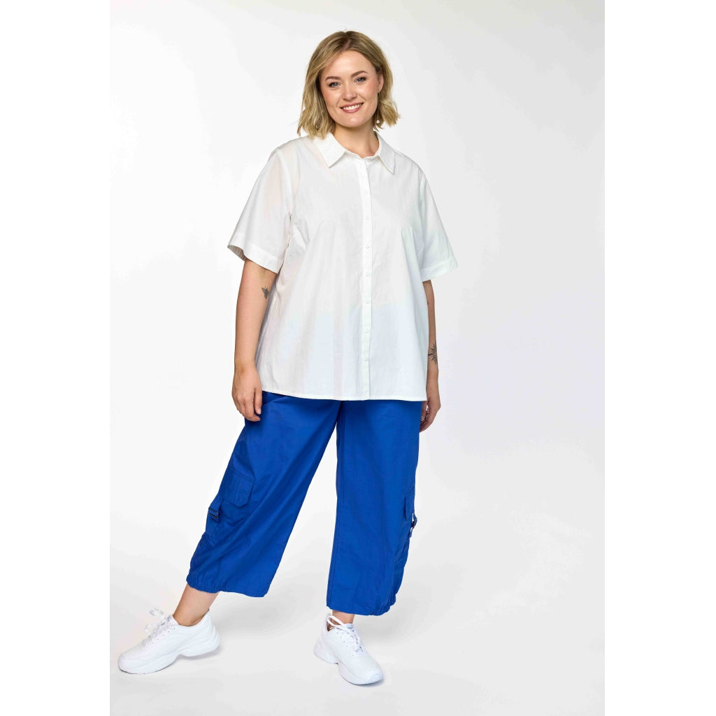 Gozzip Woman Pian Short sleeve Shirt Shirt White