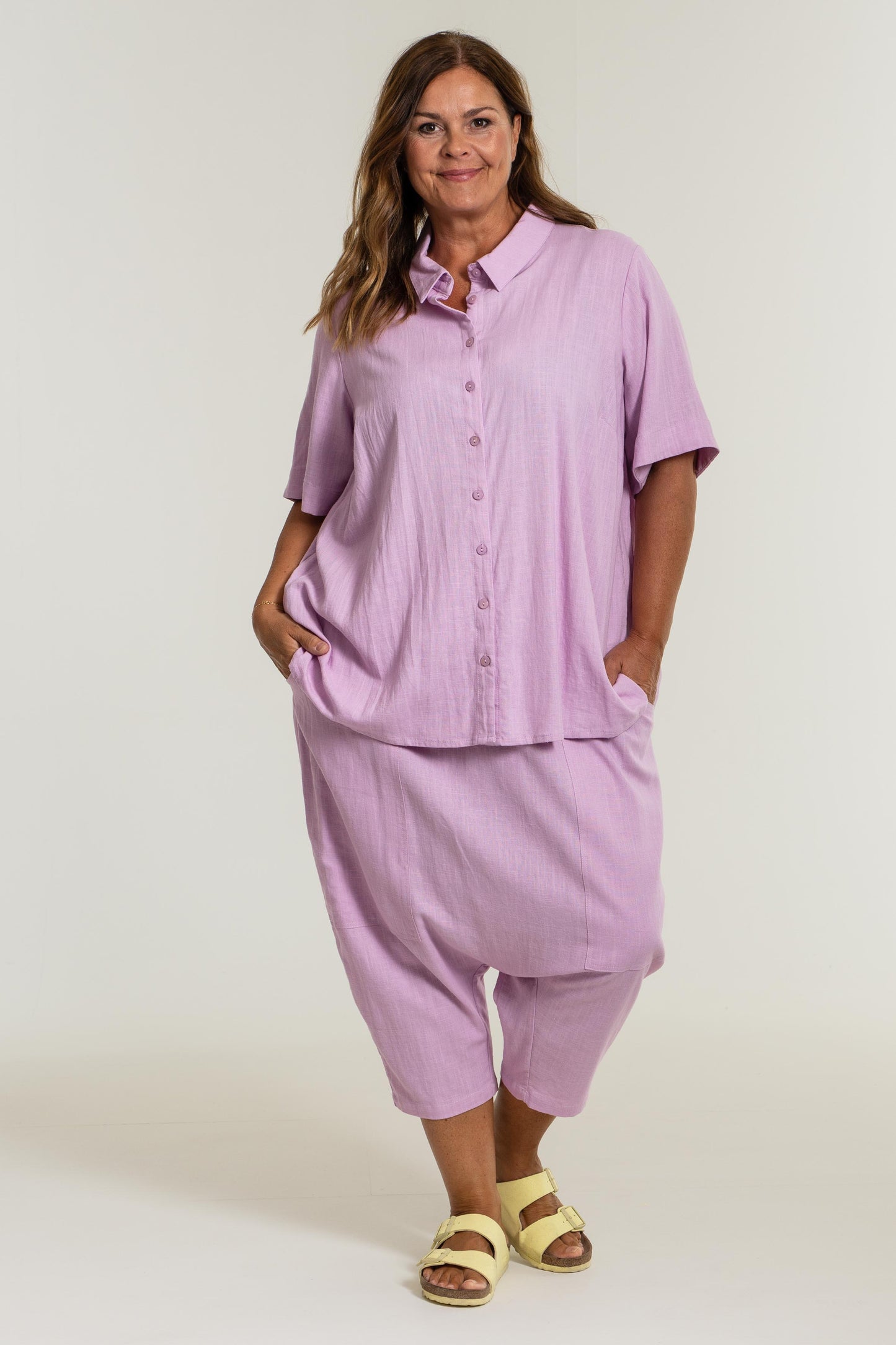 Gozzip Woman Pian Short sleeve Shirt - MORE COLOURS Shirt Pink Lavendel