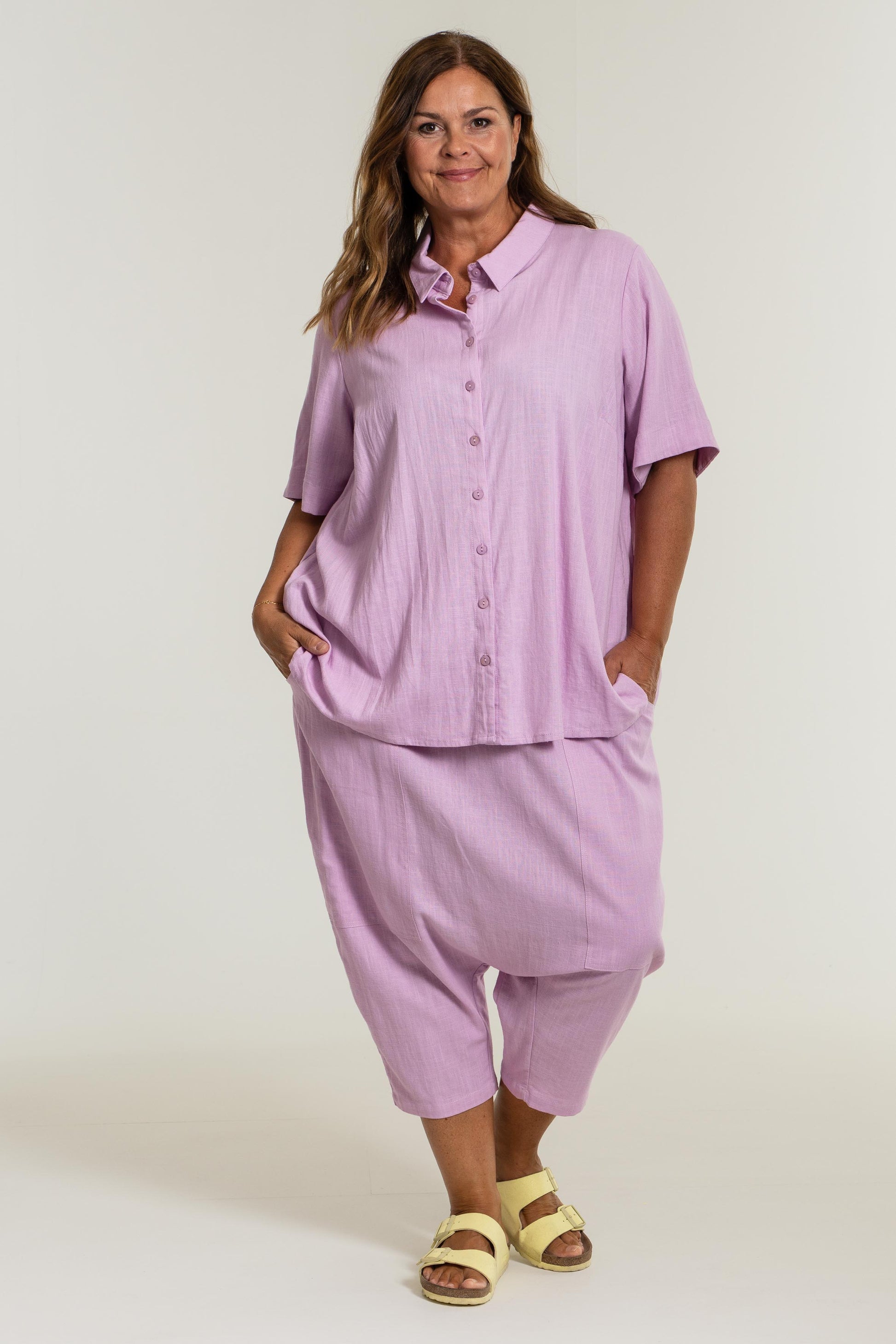 Gozzip Woman Pian Short sleeve Shirt - MORE COLOURS Shirt Pink Lavendel