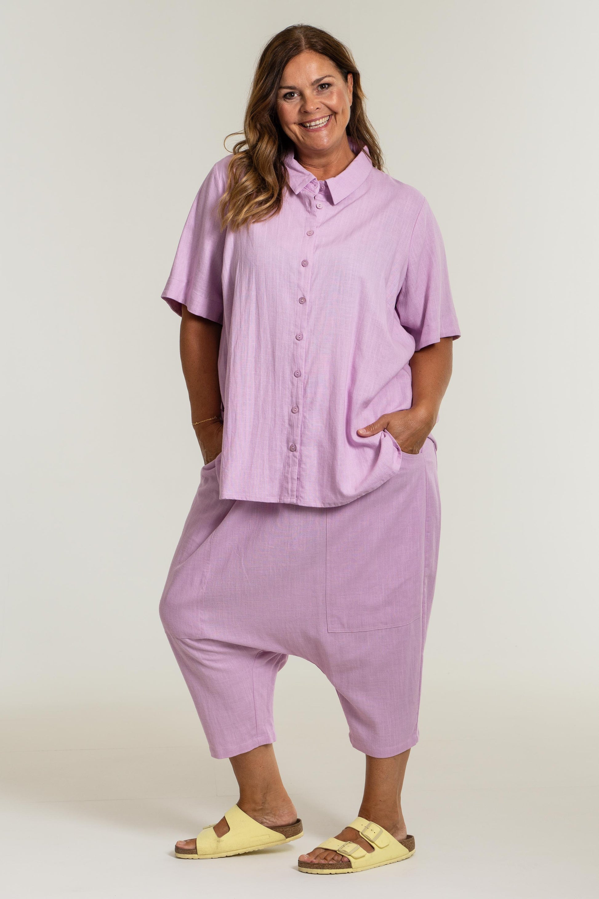 Gozzip Woman Pian Short sleeve Shirt - MORE COLOURS Shirt Pink Lavendel