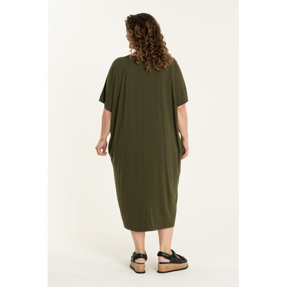Gozzip Woman Pil Oversize Dress Oversize Dress Army Green