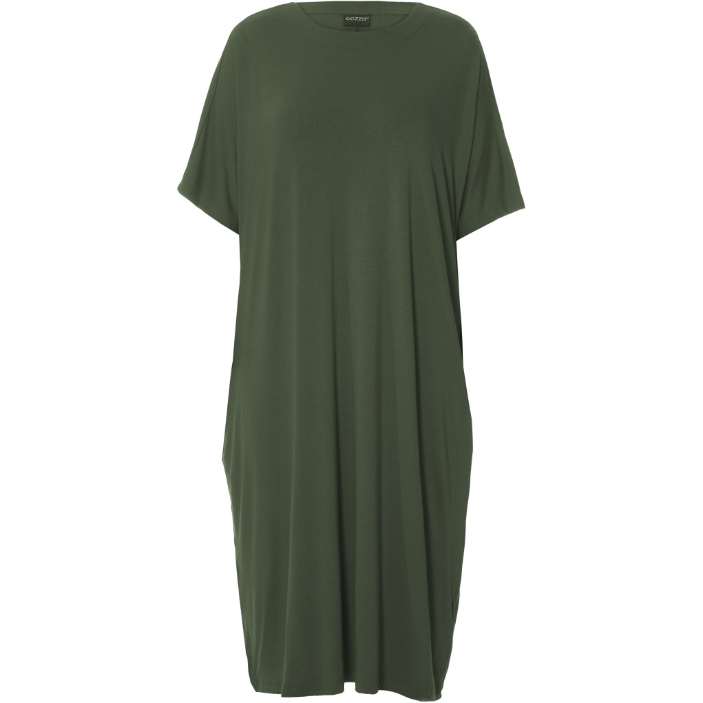 Gozzip Woman Pil Oversize Dress Oversize Dress Army Green