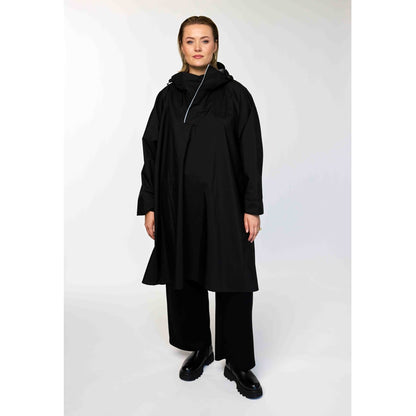 Gozzip Woman Rain Poncho Poncho Black