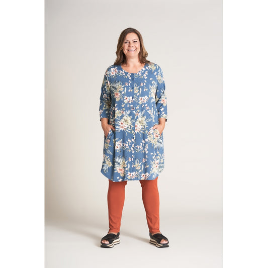 Gozzip Woman Ruth Shirt tunic Shirt Tunic Petrol Printed