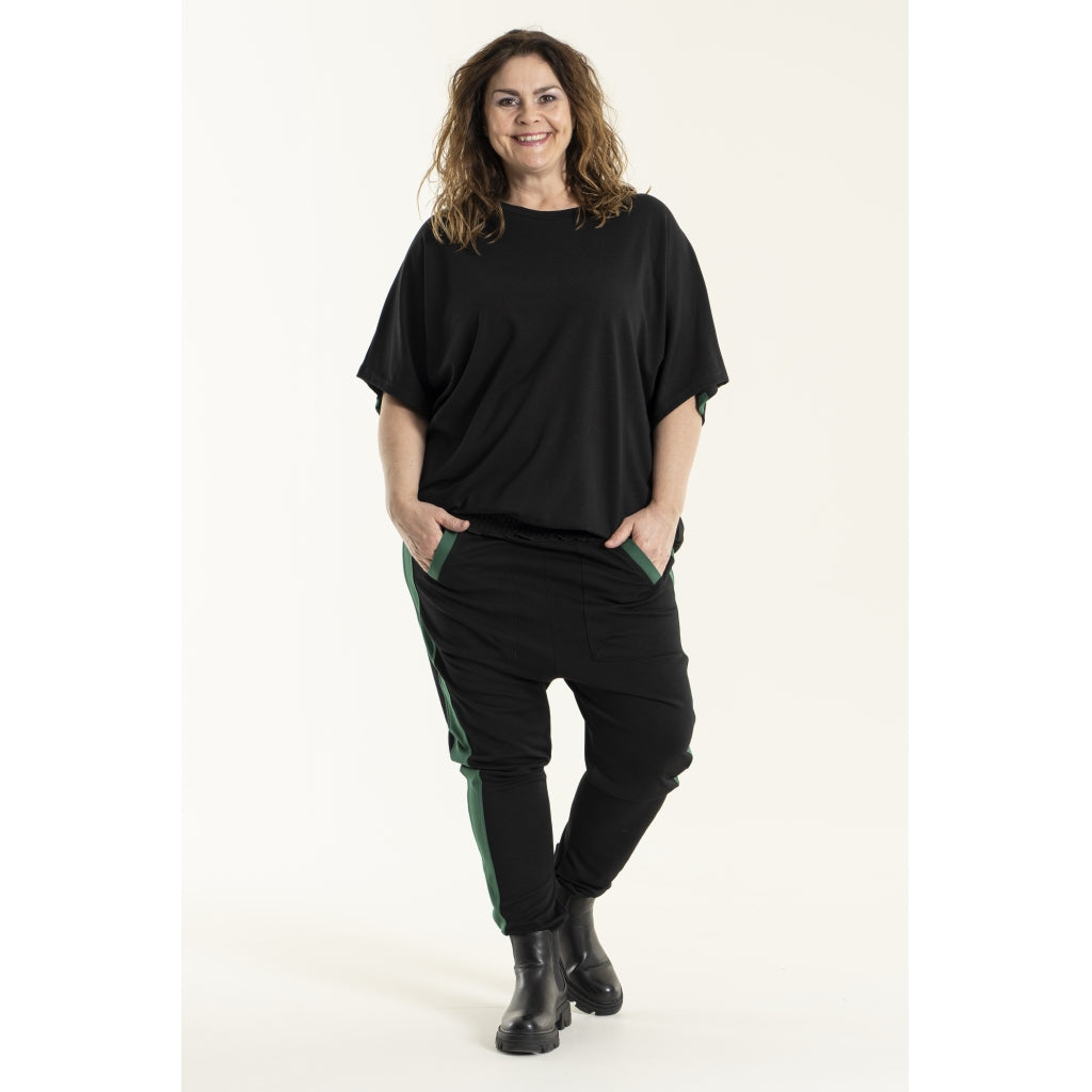 Gozzip Woman Sabrina Loose Pant Loose Pant Black with Green