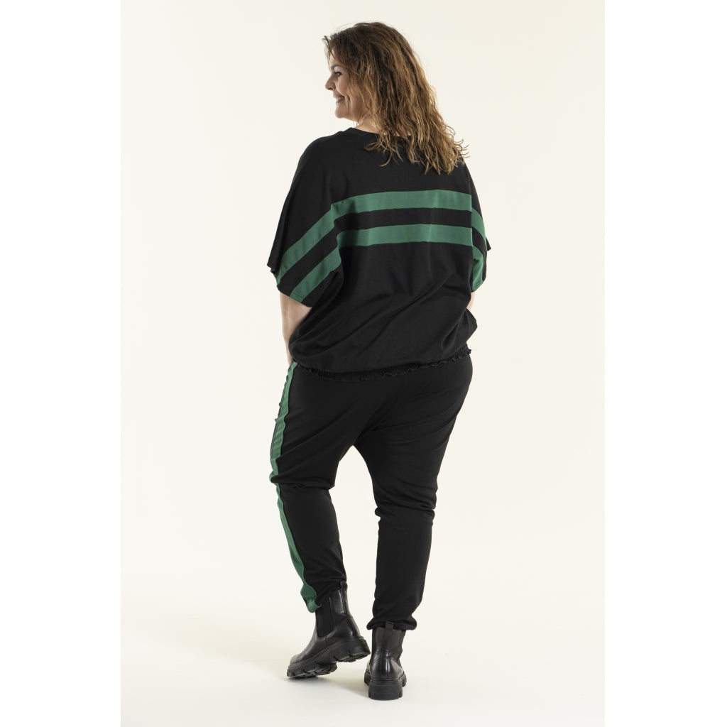 Gozzip Woman Sabrina Loose Pant Loose Pant Black with Green