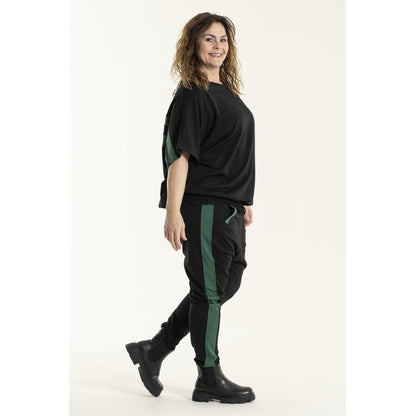 Gozzip Woman Sabrina Loose Pant Loose Pant Black with Green