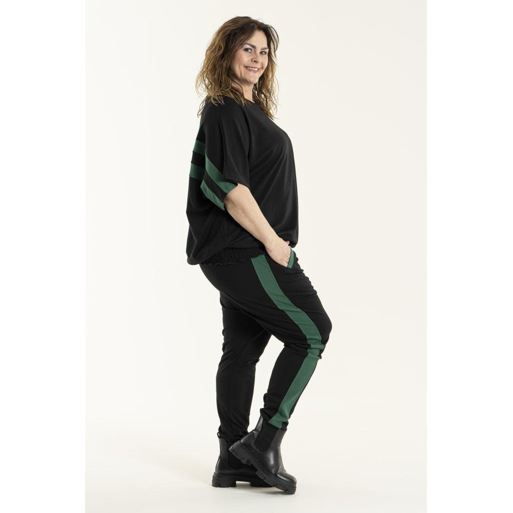 Gozzip Woman Sabrina Loose Pant Loose Pant Black with Green