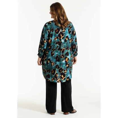 Gozzip Woman Samira Tunic Tunic Petrol Printed