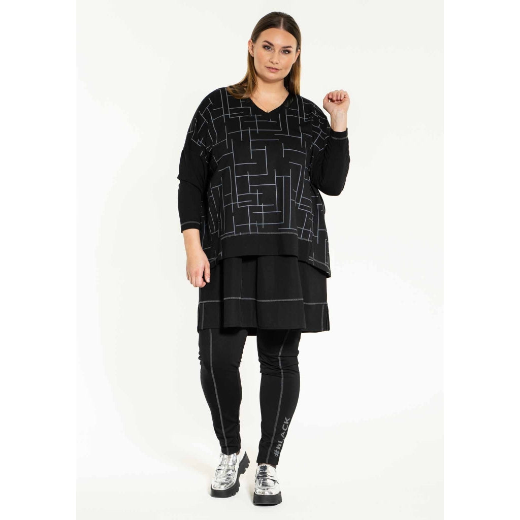 Gozzip Woman Sille Oversize Blouse Oversize Blouse Black