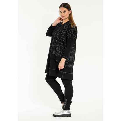 Gozzip Woman Sille Oversize Blouse Oversize Blouse Black