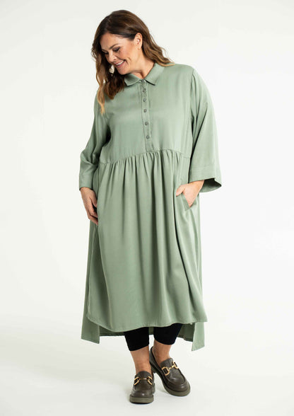 Gozzip Woman Susanne Dress Dress Dusty Green