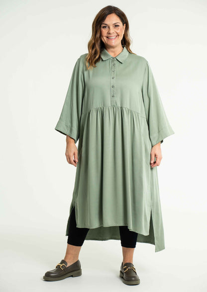 Gozzip Woman Susanne Dress Dress Dusty Green