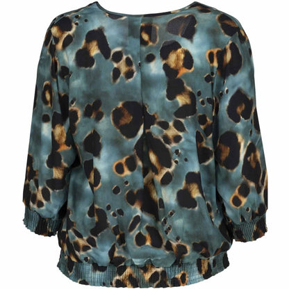 Gozzip Woman Thilde Blouse Blouse Petrol Printed