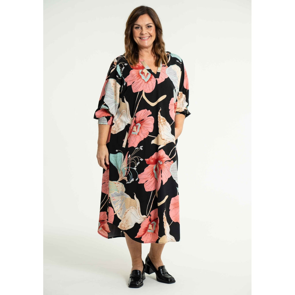 Gozzip Woman Valdis Dress Dress Black printed